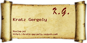 Kratz Gergely névjegykártya